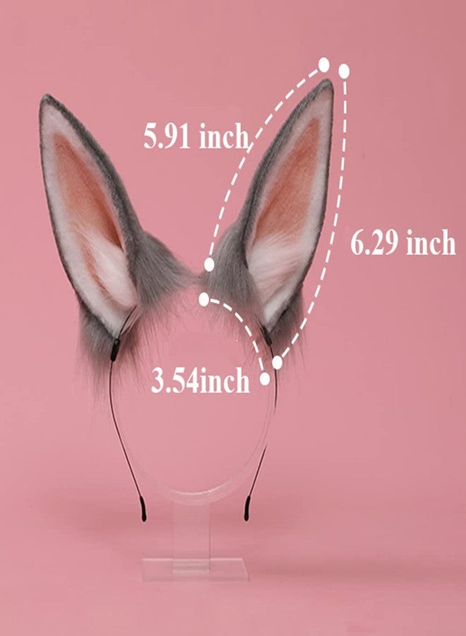 VIGVAN Handmade Rabbit Ears Cute Animal Ears Accessories Rabbit Ear Headband - Image 2